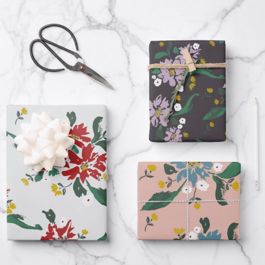 Poinsettias For All Seasons Geschenkpapier Set (Vorderseite)