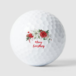 Poinsettias Frohe Alles Weihnachtsfeiertag Golfball