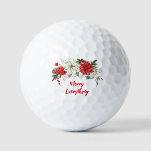 Poinsettias Frohe Alles Weihnachtsfeiertag Golfball