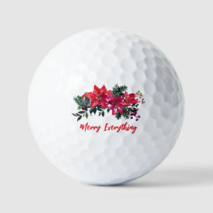 Poinsettias Frohe Alles Weihnachtsfeiertag Golfball