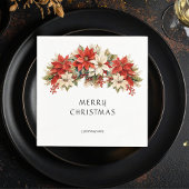 Poinsettias Frohe Weihnachten Serviette