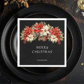 Poinsettias Frohe Weihnachten Serviette