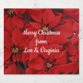 Poinsettias für Weihnachten, Vorlage. Bierflaschenetikett (Einzelnes Label)