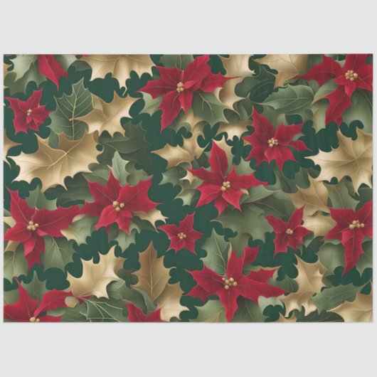 Poinsettias-Galore-Papier Seidenpapier (Vorderseite)