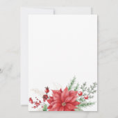 Poinsettias Gold Holly Christmas Probe Dinner Einladung (Rückseite)