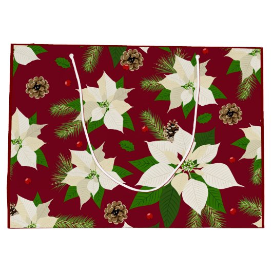 Poinsettias Große Geschenktüte (Rückseite)