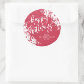 Poinsettias - Happy Holidays - Geschenk Runder Aufkleber (Tasche)