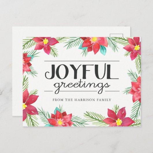 Poinsettias Highlights Postkarte (Vorne/Hinten)