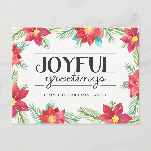 Poinsettias Highlights Postkarte (Vorderseite)
