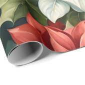 Poinsettia's & Holly Berries Geschenkpapier (Rolleneckpunkt)