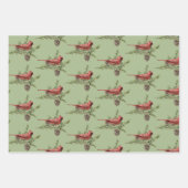 Poinsettias, Kardinäle und Kiefernfächer Geschenkpapier Set (Vorderseite 2)