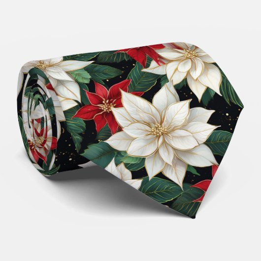 Poinsettias Krawatte (Gerollt)
