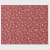 Poinsettias Line Drawing on Crimson Wrapping Paper Geschenkpapier (Flach)