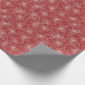 Poinsettias Line Drawing on Crimson Wrapping Paper Geschenkpapier (Ecke)