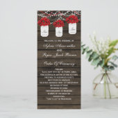 Poinsettias mason jar Brautprogramme Programm (Stehend Vorderseite)