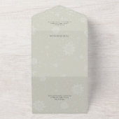 Poinsettias mit Holly auf Snowy Sage Green All In One Einladung (Außenbereich)