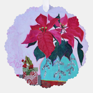 Poinsettias Ornament Karte