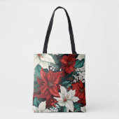 Poinsettias, rot und weiß, tasche (Vorderseite)