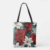Poinsettias, rot und weiß, tasche (Rückseite)
