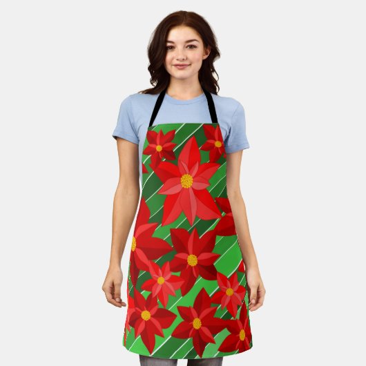 Poinsettias Schürze (Getragen)