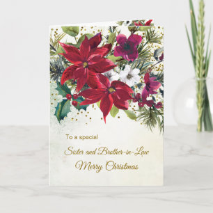 Poinsettias Sister & Schwiegerbruder Feiertagskarte