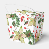 Poinsettias und Berries Weihnachtsfeiertag Geschenkschachtel (Rückseite)