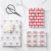 Poinsettias und Holberries-Umschlagpapier Geschenkpapier Set