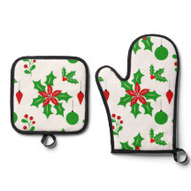 Poinsettias und Hollies in Weiß