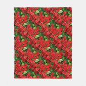 Poinsettias und Holly-Blätter Fleecedecke (Vorderseite)