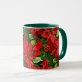 Poinsettias und Holly-Blätter Tasse (VorderseiteRechts)
