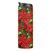 Poinsettias und Holly-Blätter Thermosbecher (Nach rechts gedreht)