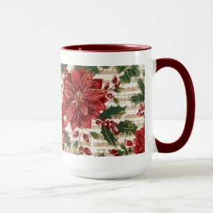 Poinsettias und Musik-WeihnachtsTasse Tasse