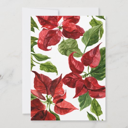 Poinsettias Weihnachtsfeier Einladung (Rückseite)