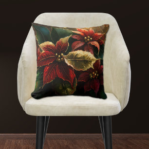 Poinsettias Weihnachtsfeiertag Kissen