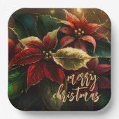 Poinsettias Weihnachtsfeiertag Pappteller (Vorderseite)
