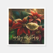 Poinsettias Weihnachtsfeiertag Serviette (Vorderseite)