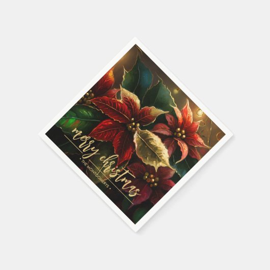 Poinsettias Weihnachtsfeiertag Serviette (Ecke)