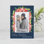 Poinsettias Weihnachtsgebäck Foto Feiertagskarte (Stehend Vorderseite)