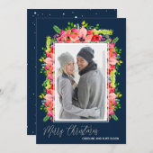 Poinsettias Weihnachtsgebäck Foto Feiertagskarte (Vorne/Hinten)