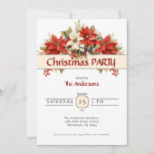 Poinsettias Weihnachtsgebäck Party Einladung (Vorderseite)