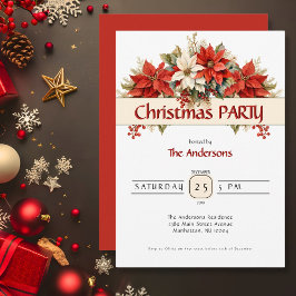 Poinsettias Weihnachtsgebäck Party Einladung