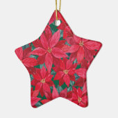 Poinsettias Winter Shelter Keramik Ornament (Links)
