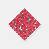 Poinsettias Winter Shelter Round Pouf Serviette (Ecke)