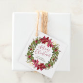 Poinsettias Wreath Christmas Geschenkanhänger (Beispiel)