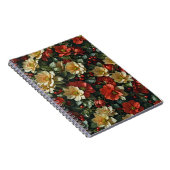 Poinsettie, Retro-Blumen in Rot und Grün Notizblock (Rechte Seite)