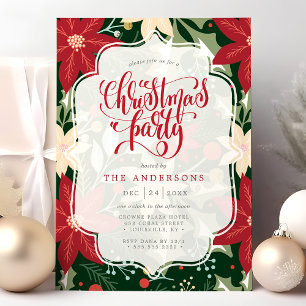 Poinsettien Botanischer Floraler Weihnachtsfeier Einladung