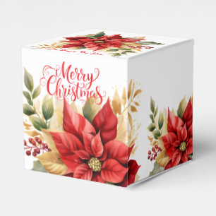 Poinsettien-Geschenkbox Geschenkschachtel