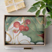 Poinsettien und holzige Papiere Seidenpapier (Geschenk)
