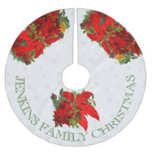 Poinsettien und weiße Schneeflocken mit Text