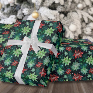 Poinsettien Weihnachten Geschenkpapier